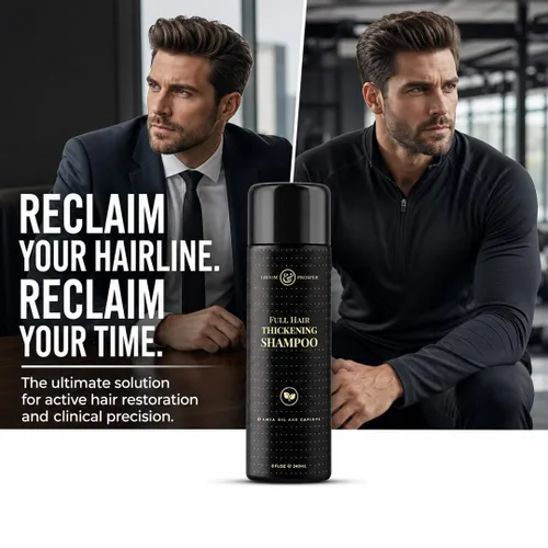 Vista 7 de Champú para engrosar el cabello para hombres – 5% complejo capixilo DHT bloqueador para pérdida de cabello y adelgazamiento del cabello Sin
