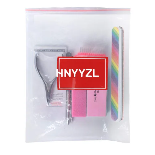 Vista 6 de Lima de uñas rectangular de doble cara y pulidor, esponja de bloque pulido, cepillo de uñas, viene con pinza de cutícula y empujador, kit