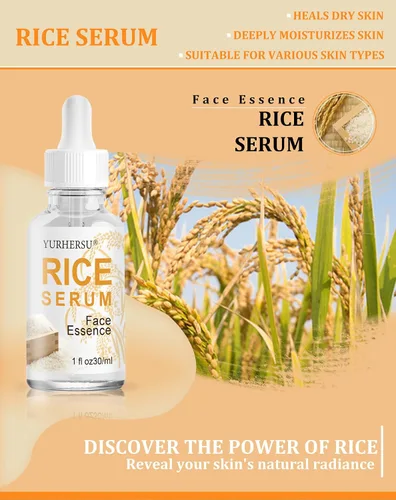 Vista 5 de Suero facial de arroz, esencia facial hidratante, reafirmante antiarrugas, antienvejecimiento, elimina líneas finas de la cara, suave profundamente