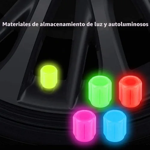 Vista 4 de 20 tapones fluorescentes para válvulas de neumáticos, tapones luminosos para válvula de aire de rueda de automóvil, accesorios de decoración 20