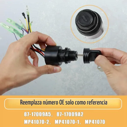 Vista 5 de Interruptor de encendido de barco con llaves 87-17009A5 87-17009A2 para caja de control de motores fueraborda Mercury con 3 posiciones y 6 cables
