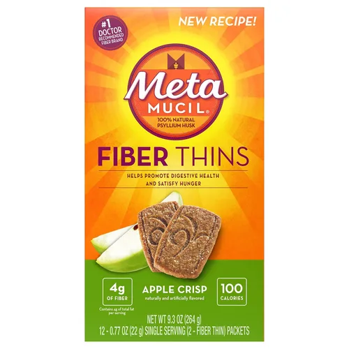 Vista 2 de Metamucil Galletas de fibra MultiGrain con sabor a manzana crujiente - 12 unidades, paquete de 2