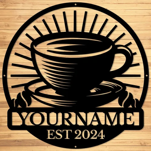 Vista 20 de Letreros metálicos con nombre de barra de café personalizados, letrero de metal de la casa de café soldado, letreros de cobertizo personalizados