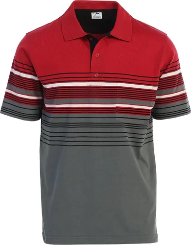 Vista 14 de Gioberti Polo de contraste de rayas dobles para hombre con bolsillo - tinte de hilo 9328b - Gris Con Logo Delfín