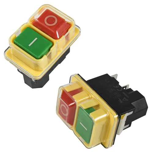 Vista 7 de HQRP Interruptor electromagnético de encendido y apagado de 4 pines compatible con KEDU KJD17B, interruptor de arranque de herramienta eléctrica