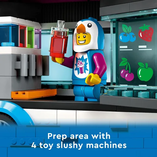 Vista 4 de LEGO City Penguin Slushy Van Juguete de construcción – Con un camión y una minifigura disfrazada, gran idea de regalo para niños y niñas, juguete