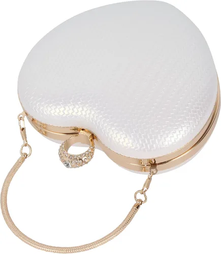 Vista 2 de Bolso de mano en forma de corazón para mujer, bolso de hombro de terciopelo, bolsos de noche