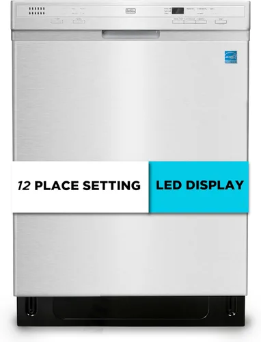 Vista 11 de BLACK+DECKER Lavavajillas empotrado de 24 pulgadas, capacidad para 12 cubiertos con tina de acero inoxidable, lavavajillas con 6 programas