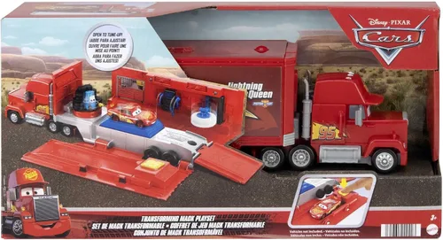 Vista 7 de Mattel Disney and Pixar Cars Transforming Mack Playset, camión de juguete 2 en 1 y estación de afinación con lanzador, elevador y más, gráficos