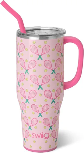 Vista 27 de Swig Life - Taza Mega de 40 onzas, Taza de 40 oz con asa, apta para vasos, apta para lavavajillas, taza aislada extra grande, acero inoxidable