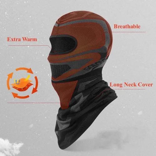 Vista 3 de Máscara de esquí pasamontañas de invierno para hombres y mujeres, para clima frío, protección contra el viento, equipo para esquí, snowboard, paseo
