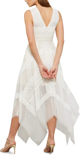Vista 4 de BCBGMAXAZRIA Vestido de cóctel de encaje fluido para mujer