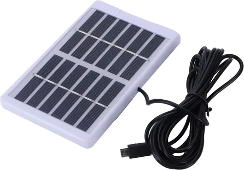 Vista 6 de TOPINCN Mini panel solar de 1.2W 6V, cargador solar USB con puerto micro USB, silicio policristalino, alta eficiencia, negro
