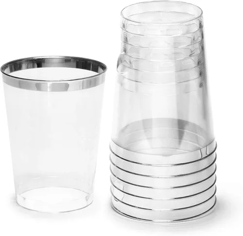 Vista 8 de Para beber, Transparente Vasos - Borde Dorado