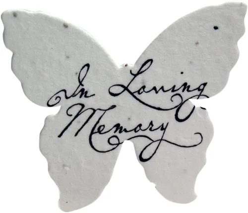 Vista 3 de Juego de 48 mariposas de papel de semillas de la tierra Forever in Our Hearts