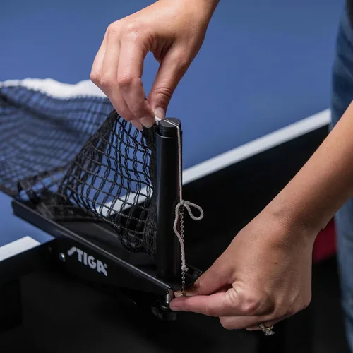 Vista 3 de STIGA Premium Clipper Regulation Table Tennis Net and Post Sets - Easy Set Up and Spring Activated Clip ping Pong net Set