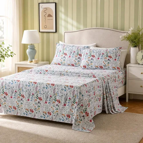 Vista 69 de Bedlifes Juego de sábanas refrescantes de 3 piezas tamaño individual con mezcla de rayón derivado de bambú, suave y transpirable, bolsillo profundo