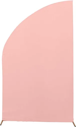 Vista 258 de Efavormart - Juego de 4 fundas de elastano beige para arco de media luna, fundas de telón de fondo Chiara de 2.5 pies a 7 pies para escenarios