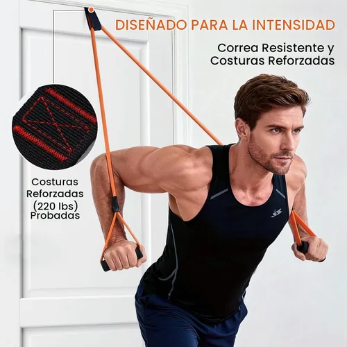 Vista 6 de Slim Panda Anclaje de puerta para bandas de resistencia, anclaje de puerta de banda de resistencia resistente para entrenamiento en casa, terapia