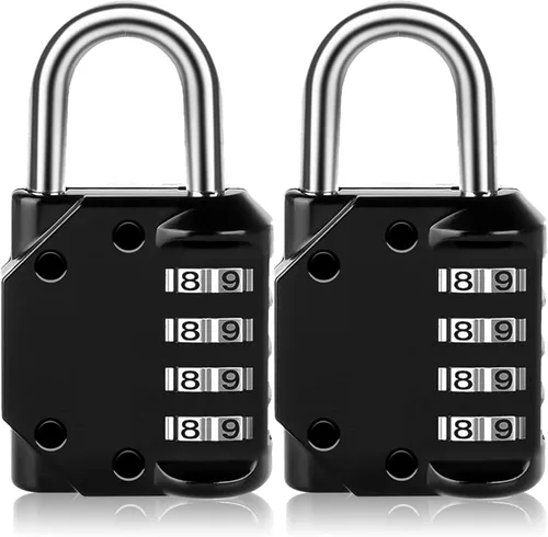 Vista 10 de Vervida® Candado de Combinación Reajustable, Juego de 4 Candados de Combinación Impermeables al Aire Libre de 4 Dígitos para Armario de Gimnasio