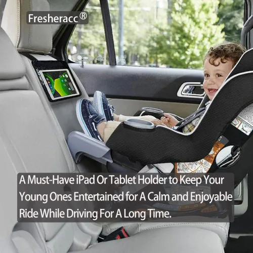Vista 2 de Soporte para Tablet iPad Kindle de Automóvil para Espejo Trasero y Delantero, Carcasa Colgante de Montaje para Reposacabezas del Asiento Trasero
