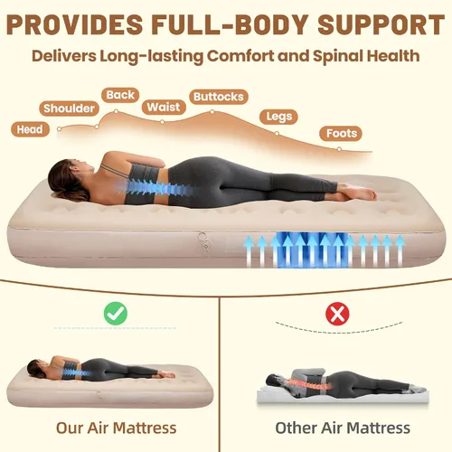 Vista 9 de MeiLyte Inflatable Bed Twin Size, Inflatable Air Mattress with Backrest