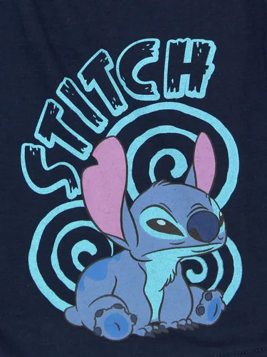 Vista 3 de Disney Lilo and Stitch - Pantalones cortos para hombre Classic L Azul marinoflor y brillo