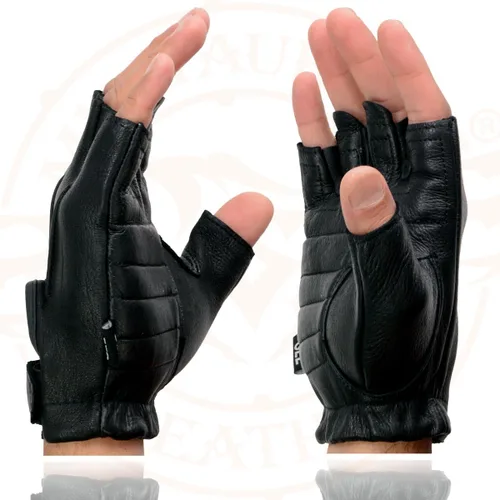 Vista 6 de Guantes sin dedos de piel de ciervo para hombre