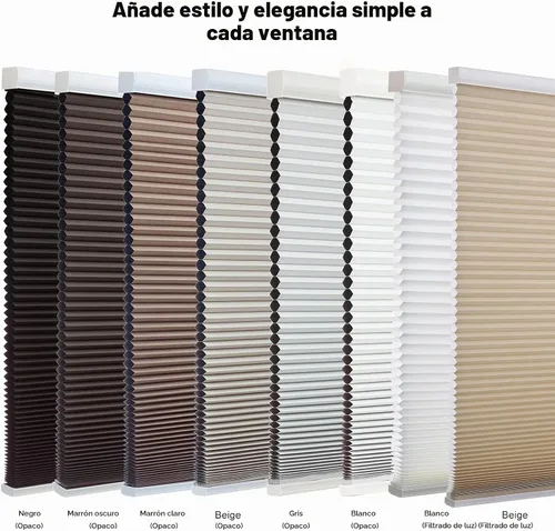Vista 8 de Changshade Persianas celulares sin cordón, con diseño de panal de abeja, filtrantes de luz, plisadas, fáciles de instalar para ventanas interiores