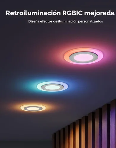 Vista 3 de Govee Iluminación empotrada inteligente de 4 pulgadas, luz LED RGBIC empotrada compatible con Matter y Alexa, 2700K-6500K regulable, 900 lúmenes