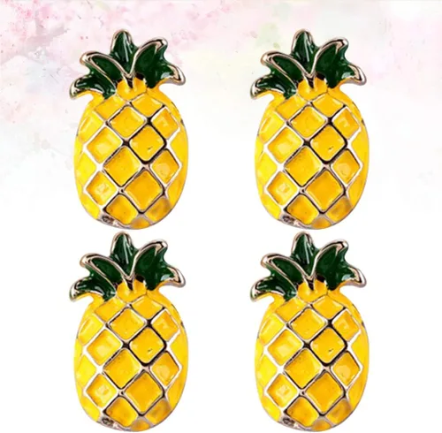 Vista 8 de Amosfun - Broche de aleación de piña, 4 unidades, para día de San Valentín, frutas, chal
