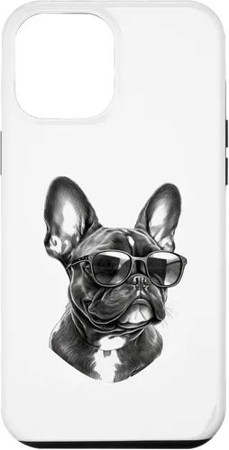 Vista 6 de Funda para iPhone 15 Bulldog Francés con gafas de sol