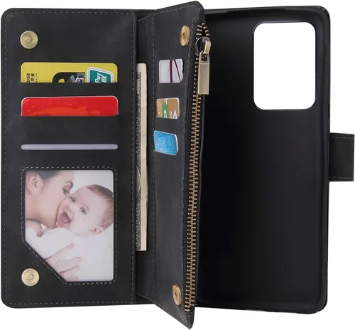 Vista 2 de Asuwish Compatible con Samsung Galaxy S20 Ultra Glaxay S20ultra 5G funda de vidrio templado protector de pantalla y tapa de tarjetero, fundas