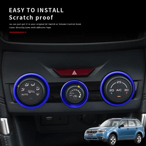 Vista 3 de Auovo Cubiertas de Anillo Exterior para Perilla de Control del Clima AC Accesorios para Subaru Crosstrek 2018-2022 2023 / Impreza 2017-2023