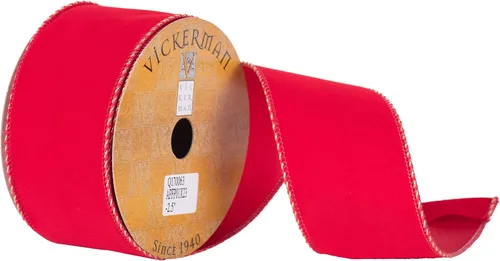Vista 32 de Vickerman Cinta de Navidad con borde de alambre con estampado de abedul de 2.5 pulgadas x 10 yardas, algodón, blanca, cinta de corteza de abedul