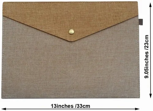 Vista 3 de Carpeta de archivos A4 duradera, portafolio, sobre de fieltro con cierre a presión, juego de 2 unidades, beige y marrón