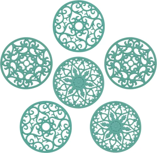 Vista 11 de Salvamanteles para platos calientes, salvamanteles de silicona para cocina, salvamanteles de silicona para ollas y sartenes calientes, soporte