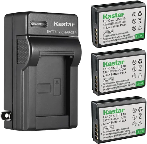 Vista 6 de Kastar - Cargador de batería para Canon LP-E10 LPE10, Canon LC-E10 LC-E10N, Canon EOS Rebel T7, EOS 1100D, EOS 1200D, EOS 1300D, EOS 1500D DSLR