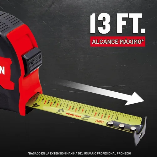 Vista 6 de CRAFTSMAN Cinta métrica de 30 pies con marcas de fracción, retráctil (CMHT37445S)