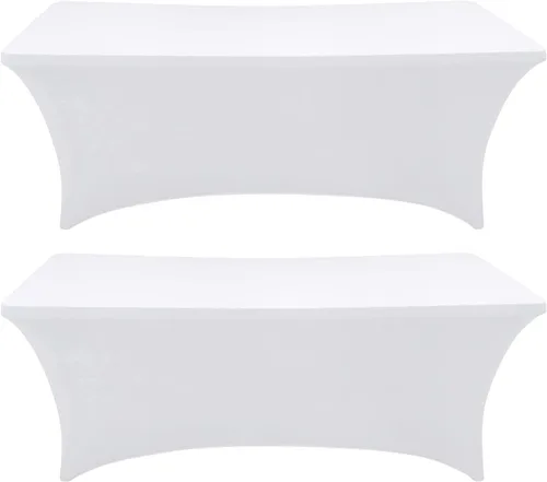 Vista 20 de Eurmax USA - Manteles rectangulares ajustables de elastano de 4 pies, mantel elástico para bodas, eventos o para decorar la mesa del patio