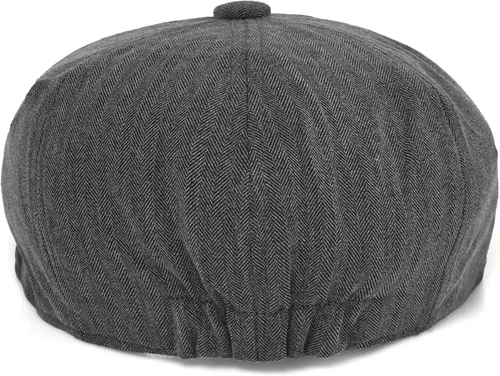 Vista 4 de DIYDECAL Gorra de Newsboy para hombre, 8 paneles, mezcla de algodón, sombrero de golf plano Ivy Gatsby Cabbie Gris oscuro