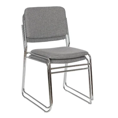 Vista 4 de OEF Furnishings OEF8652/2 Silla apilable acolchada de tela de grado comercial (gris clásico, paquete de 2)