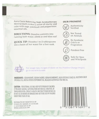 Vista 2 de Aura Cacia Baño de salvia equilibrante, 2.5 oz