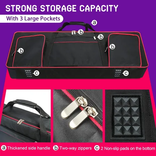 Vista 5 de Ruibo Funda para Teclado de 61 Teclas, Funda de Concierto para Teclado Piano Portátil Duradero Impermeable Tela Oxford 600D con Acolchado de Algodón