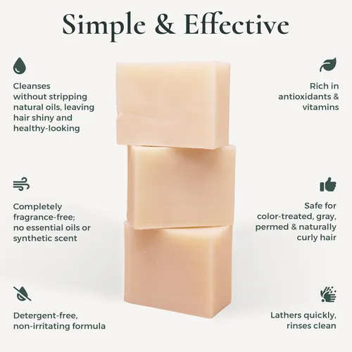 Vista 3 de J·R·LIGGETT'S Barra de champú – Fórmula de árbol de té, barra de champú sólida totalmente natural para cabello con aceite de coco y aceite
