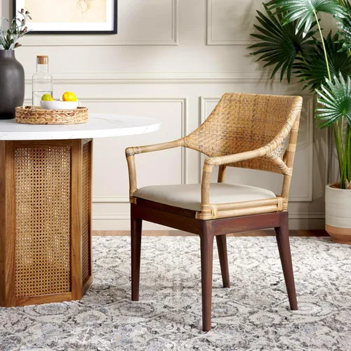 Vista 9 de SAFAVIEH Home Collection Carlo - Silla con brazos, color miel