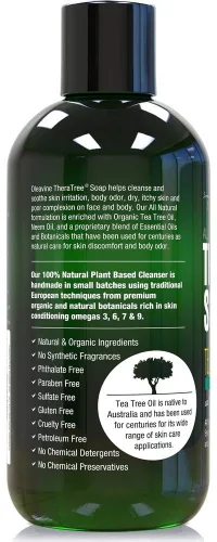 Vista 8 de Jabón oleavine Antifúngico con árbol de té y Neem para el cuerpo, 12 oz Oleavine Botanical blend of tea tree, neem and peppermint oil for daily