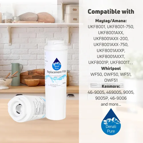 Vista 9 de KitchenAid KFIS20XVMS3 - Paquete de 3 filtros de agua de repuesto para refrigerador, compatible con cartucho de filtro de agua KitchenAid 4396395