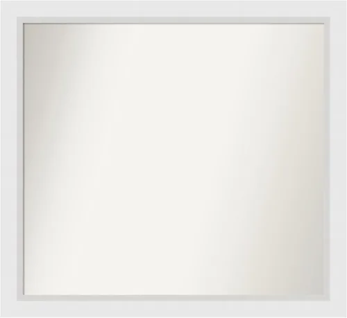 Vista 191 de Amanti Art Espejo de baño blanco para sobre el fregadero, 24 x 26 pulgadas, espejo rectangular blanco y blanco, marco de madera contemporáneo