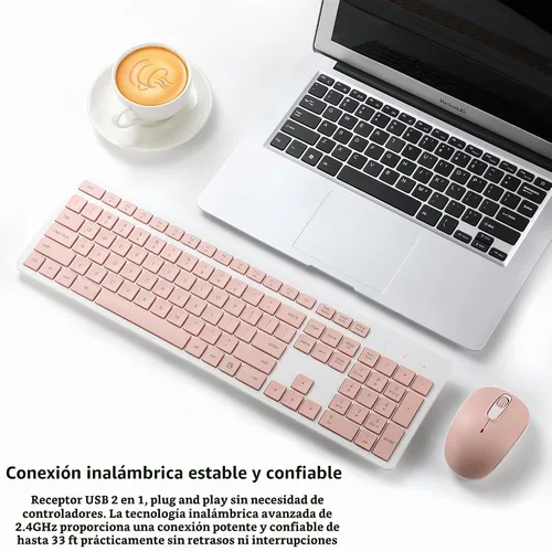 Vista 2 de Combo de teclado y ratón inalámbricos, combo de teclado y ratón inalámbrico silencioso de 2.4G para Windows Chrome Laptop Computadora PC